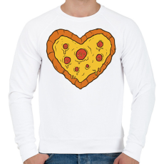 PRINTFASHION Pizza szív - Férfi pulóver - Fehér