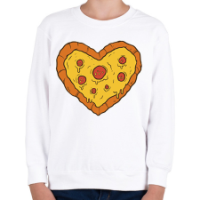 PRINTFASHION Pizza szív - Gyerek pulóver - Fehér gyerek pulóver, kardigán