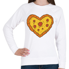 PRINTFASHION Pizza szív - Női pulóver - Fehér női pulóver, kardigán