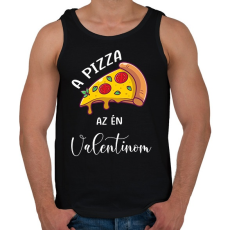 PRINTFASHION Pizza Valentin nap - Férfi atléta - Fekete