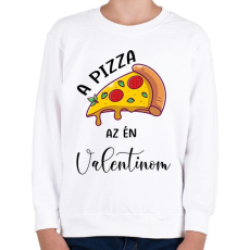 PRINTFASHION Pizza Valentin nap - Gyerek pulóver - Fehér