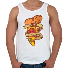 PRINTFASHION Pizza valentin napra - Férfi atléta - Fehér