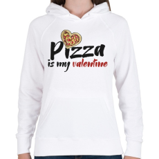 PRINTFASHION Pizza valentine - Női kapucnis pulóver - Fehér