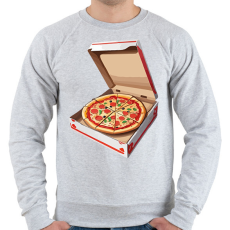 PRINTFASHION Pizzás doboz - Férfi pulóver - Sport szürke