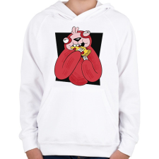 PRINTFASHION Pizzás lajhár - Gyerek kapucnis pulóver - Fehér gyerek pulóver, kardigán