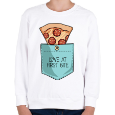 PRINTFASHION Pizzás zseb - Gyerek pulóver - Fehér gyerek pulóver, kardigán