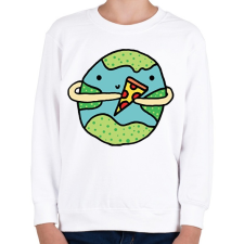 PRINTFASHION Pizzearth! - Gyerek pulóver - Fehér gyerek pulóver, kardigán