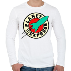 PRINTFASHION Planet express - Férfi hosszú ujjú póló - Fehér