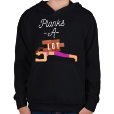 PRINTFASHION Planks A-Lot - Gyerek kapucnis pulóver - Fekete