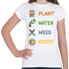 PRINTFASHION Plant, water, weed, enjoy - Női póló - Fehér női póló