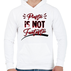 PRINTFASHION Plastic is not fantastic - Férfi kapucnis pulóver - Fehér