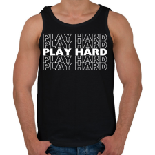 PRINTFASHION play hard fehér - Férfi atléta - Fekete atléta, trikó