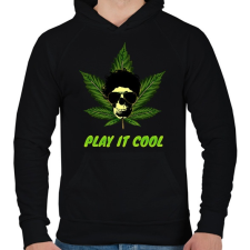 PRINTFASHION PLAY IT COOL - Férfi kapucnis pulóver - Fekete férfi pulóver, kardigán