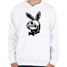 PRINTFASHION Playboy nyuszi csontváz - Gyerek kapucnis pulóver - Fehér gyerek pulóver, kardigán
