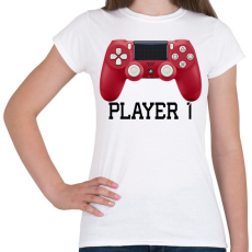 PRINTFASHION Player 1 PS4 páros póló - Női póló - Fehér