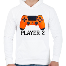 PRINTFASHION Player 2 PS4 páros póló - Férfi kapucnis pulóver - Fehér