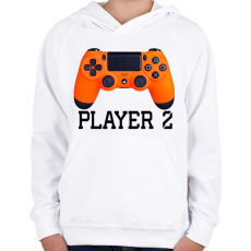 PRINTFASHION Player 2 PS4 páros póló - Gyerek kapucnis pulóver - Fehér