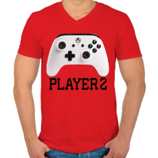 PRINTFASHION Player 2 Xbox One  páros póló - Férfi V-nyakú póló - Piros