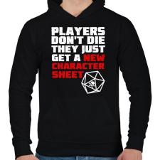 PRINTFASHION Players don't die - Férfi kapucnis pulóver - Fekete férfi pulóver, kardigán