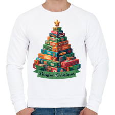 PRINTFASHION Playful Christmas - Férfi pulóver - Fehér férfi pulóver, kardigán