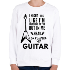PRINTFASHION PLAYING MY GUITAR - Gyerek pulóver - Fehér