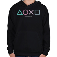PRINTFASHION Playstation - Gyerek kapucnis pulóver - Fekete gyerek pulóver, kardigán