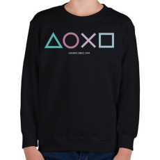 PRINTFASHION Playstation - Gyerek pulóver - Fekete