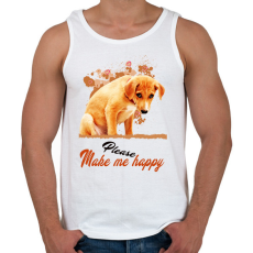 PRINTFASHION please make me happy - Férfi atléta - Fehér