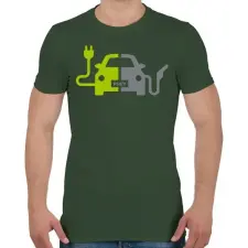 PRINTFASHION Plug-In Hybrid Electric Vehicle - Férfi póló - Katonazöld férfi póló