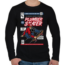 PRINTFASHION Plumber Skater - Férfi hosszú ujjú póló - Fekete férfi póló