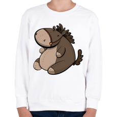 PRINTFASHION Plüss ló - Gyerek pulóver - Fehér