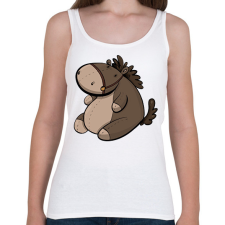 PRINTFASHION Plüss ló - Női atléta - Fehér női trikó