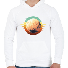 PRINTFASHION Plutó - Férfi kapucnis pulóver - Fehér