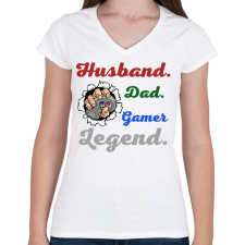 PRINTFASHION png_20230313_114400_0000 - Női V-nyakú póló - Fehér női póló