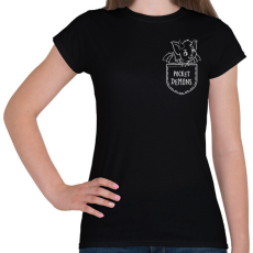 PRINTFASHION Pocket demons - Női póló - Fekete