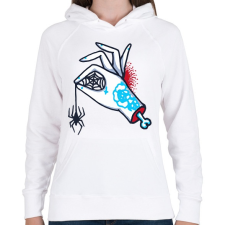 PRINTFASHION Pók-kéz - Női kapucnis pulóver - Fehér női pulóver, kardigán