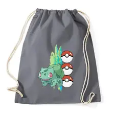 PRINTFASHION pokemon bulbasaur - Sportzsák, Tornazsák - Grafitszürke tornazsák