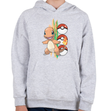 PRINTFASHION pokemon charmander - Gyerek kapucnis pulóver - Sport szürke gyerek pulóver, kardigán