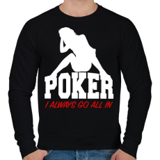 PRINTFASHION Póker all in - Férfi pulóver - Fekete