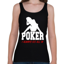 PRINTFASHION Póker all in - Női atléta - Fekete női trikó