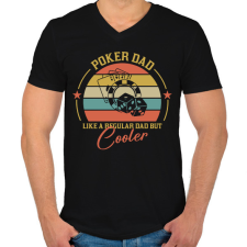 PRINTFASHION Poker Dad - Férfi V-nyakú póló - Fekete férfi póló