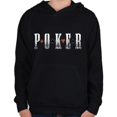 PRINTFASHION Poker - Gyerek kapucnis pulóver - Fekete