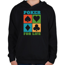 PRINTFASHION Poker - Gyerek kapucnis pulóver - Fekete gyerek pulóver, kardigán