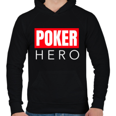 PRINTFASHION POKER HERO - Férfi kapucnis pulóver - Fekete