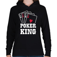 PRINTFASHION Póker king - Női kapucnis pulóver - Fekete női pulóver, kardigán