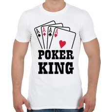 PRINTFASHION Póker király - Férfi póló - Fehér