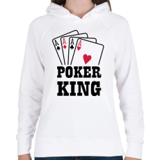 PRINTFASHION Póker király - Női kapucnis pulóver - Fehér