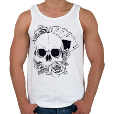PRINTFASHION Póker koponya - Férfi atléta - Fehér