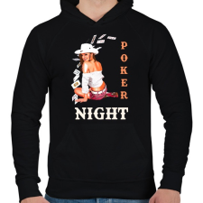 PRINTFASHION POKER NIGHT - Férfi kapucnis pulóver - Fekete férfi pulóver, kardigán