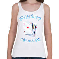 PRINTFASHION Póker - Női atléta - Fehér női trikó